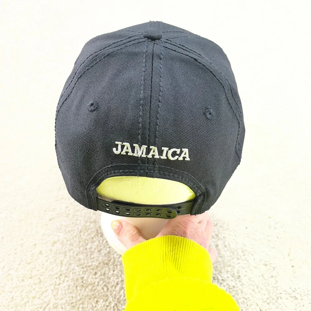 Laid-Back Jamaica Baseball Cap Mens OSFM Black Grey‎ Snapback Hat